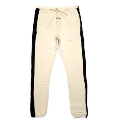 Pre-owned Fear Of God Essentials Side Stripe Sweatpants (fw19) In Cream In White