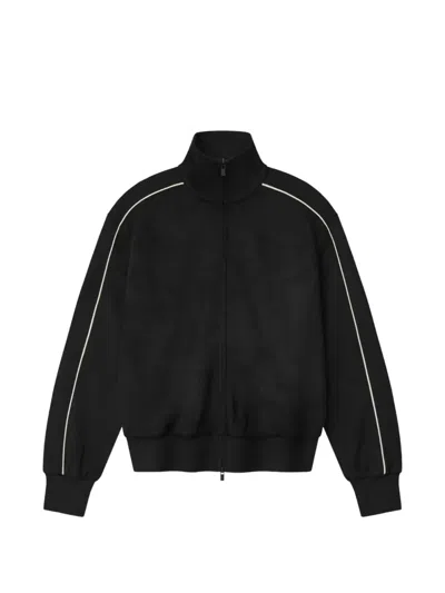 Fear Of God Essentials Signature Zip-up Sweatshirt In Black