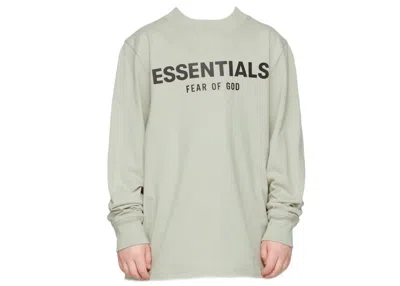 Pre-owned Fear Of God Essentials Ssense Exclusive Kids Long Sleeve T-shirt In Concrete