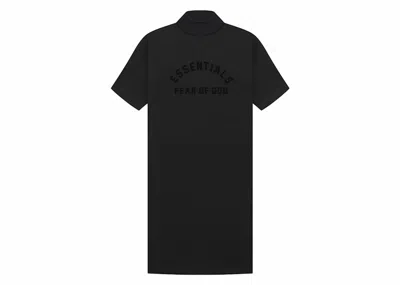 Pre-owned Fear Of God Essentials Women's 3/4 Sleeve Dress In Black