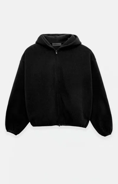 Fear Of God Essentials Women's Black Brushed Yarn Hooded Bomber Jacket