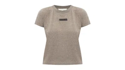 Pre-owned Fear Of God Essentials Women's Cap Sleeve T-shirt In Homestead Heather