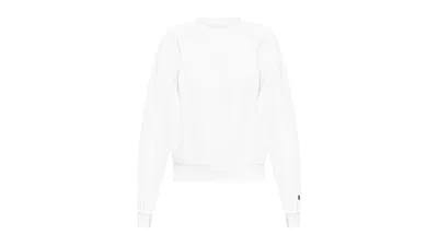 Pre-owned Fear Of God Essentials Women's Classic Fleece Crewneck Sweatshirt In Cloud White