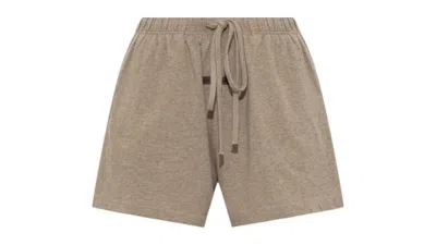 Pre-owned Fear Of God Essentials Women's Classic Jersey Sweatshort In Homestead Heather