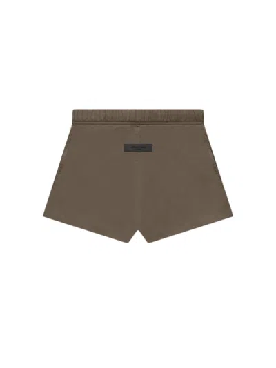 Pre-owned Fear Of God Essentials Women's Cotton Running Shorts In Wood