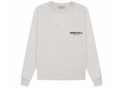 Pre-owned Fear Of God Essentials Women's Crewneck Sweatshirt (ss22) In Light Oatmeal