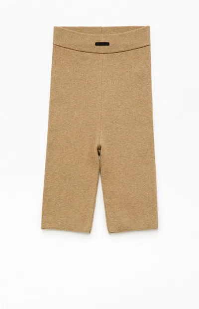 Fear Of God Essentials Women's Dune Ribbed Knit Biker Shorts In Brown