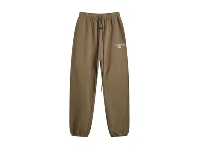 Pre-owned Fear Of God Essentials Women's Heavy Fleece Sweatpants In Military In Green