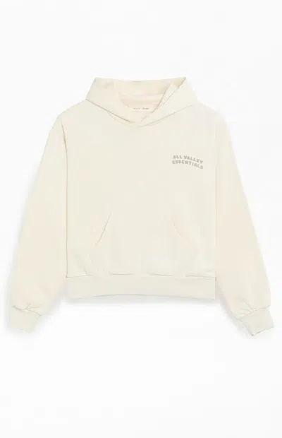 Fear Of God Essentials Women's Ivory '90s Fleece Hoodie In Gray