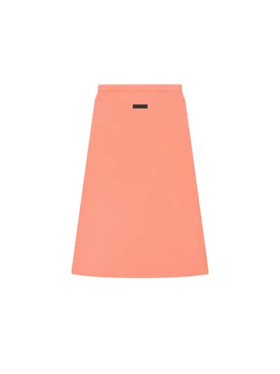 Pre-owned Fear Of God Essentials Women's Jersey Long Skirt In Coral