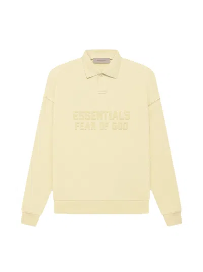 Pre-owned Fear Of God Essentials Women's Long Sleeve Polo Shirt In Canary
