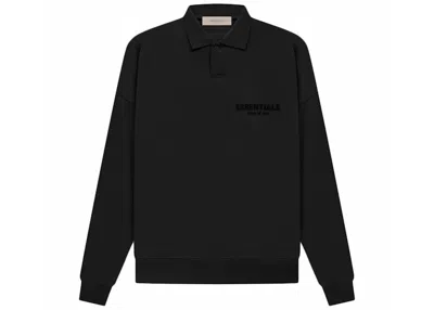 Pre-owned Fear Of God Essentials Women's Long Sleeve Polo Shirt (ss22) In Stretch Limo