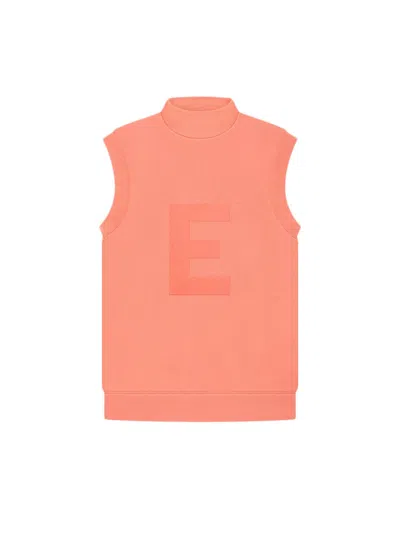 Pre-owned Fear Of God Essentials Women's Mockneck Vest In Coral