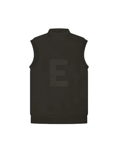 Pre-owned Fear Of God Essentials Women's Mockneck Vest In Off Black