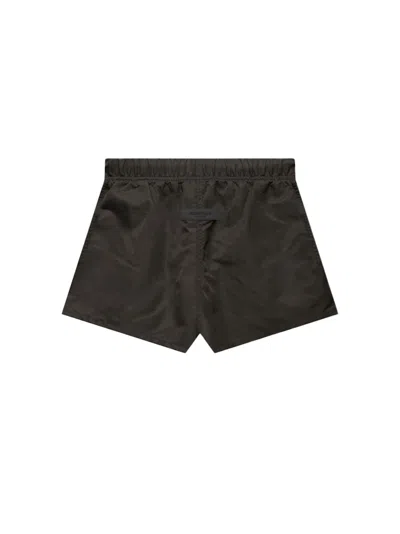 Pre-owned Fear Of God Essentials Women's Nylon Running Shorts In Off Black