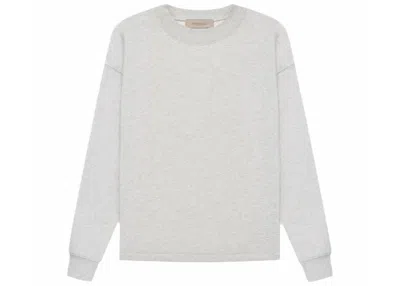 Pre-owned Fear Of God Essentials Women's Relaxed Crewneck Sweatshirt (ss22) In Light Oatmeal