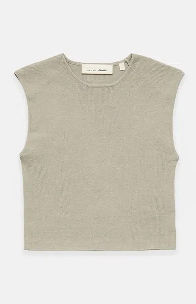 Fear Of God Essentials Women's Seal Ribbed Knit Crop Top In Brown