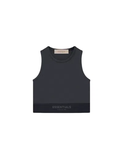 Pre-owned Fear Of God Essentials Women's Sport Tank In Off Black