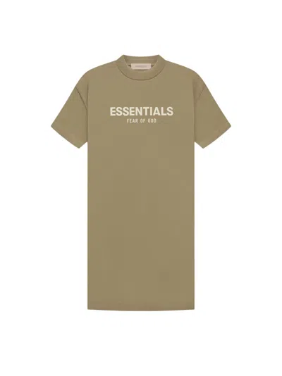 Pre-owned Fear Of God Essentials Women's T-shirt Dress In Oak