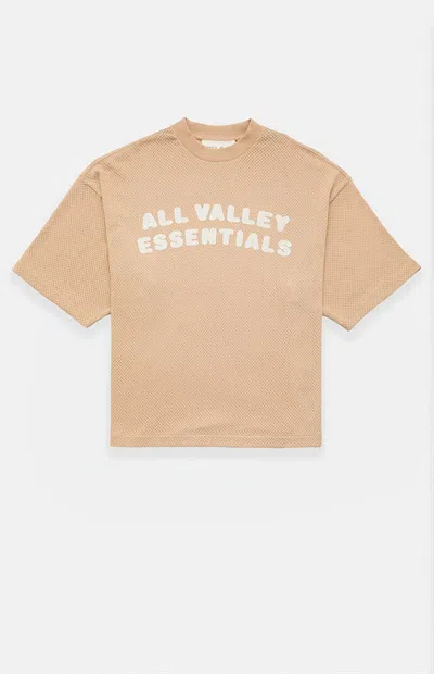 Fear Of God Essentials Women's Tan Merch Mesh T-shirt In Brown