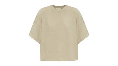 Pre-owned Fear Of God Essentials Women's Top Jersey Crewneck Sweat-shirt T-shirt In Heather Stone