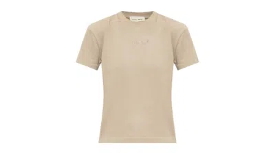 Pre-owned Fear Of God Essentials Women's Top Jersey Crewneck Sweat-shirt T-shirt In Timber