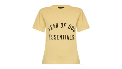 Pre-owned Fear Of God Essentials Women's Triblend Crewneck Sweat-shirt T-shirt In Amber In Orange