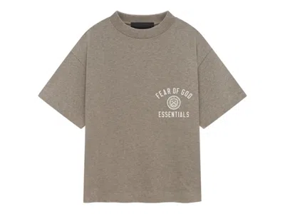 Pre-owned Fear Of God Essentials Women's Triblend Crewneck Sweatshirt Tee Shirt (fw24) In Heather Gray