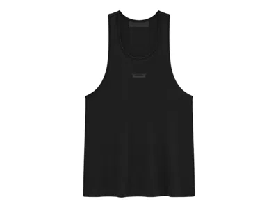 Pre-owned Fear Of God Essentials Women's Triblend Tank Top (fw24) In Black