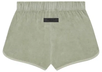 Pre-owned Fear Of God Essentials Women's Velour Beach Short In Seafoam