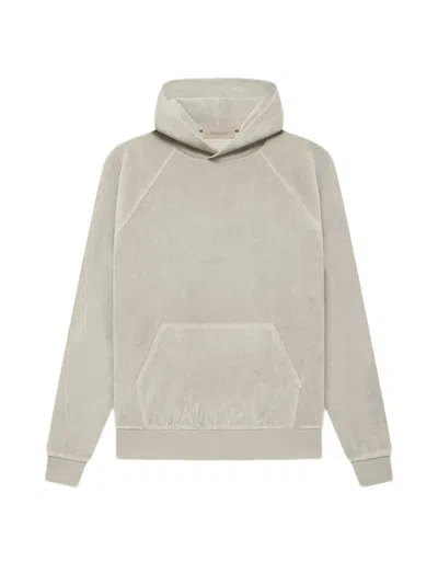 Pre-owned Fear Of God Essentials Women's Velour Hoodie In Smoke