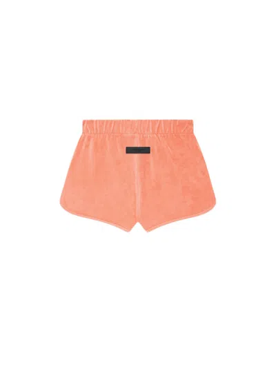 Pre-owned Fear Of God Essentials Women's Velour Short In Coral