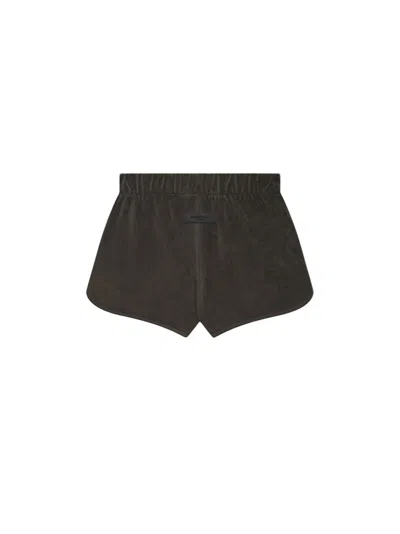 Pre-owned Fear Of God Essentials Women's Velour Short In Off Black