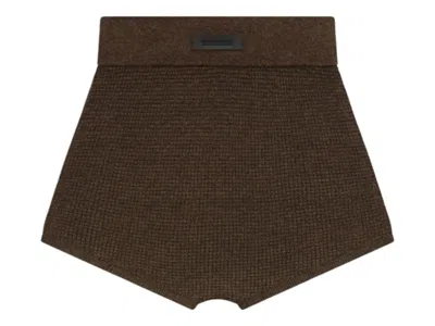 Pre-owned Fear Of God Essentials Women's Waffle Boxer In Brown
