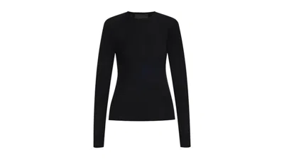 Pre-owned Fear Of God Essentials Women's Waffle Fitted Long Sleeve Pullover In Black