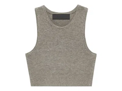 Pre-owned Fear Of God Essentials Women's Waffle Sport Tank In Heather Gray
