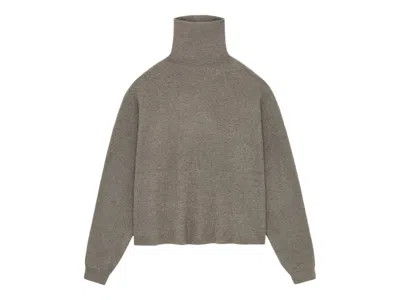 Pre-owned Fear Of God Essentials Women's Waffle Turtleneck In Heather Gray