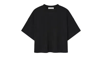 Pre-owned Fear Of God Essentials Womens Boxy Tee Shirt (fw25) In Jet Black