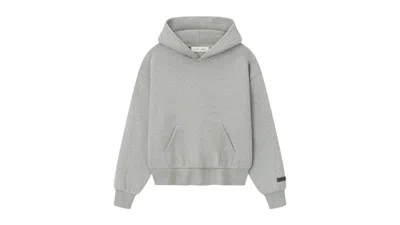Pre-owned Fear Of God Essentials Womens Classic Fleece Hoodie In Concrete Heather