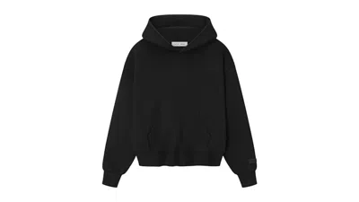 Pre-owned Fear Of God Essentials Womens Classic Fleece Hoodie In Jet Black