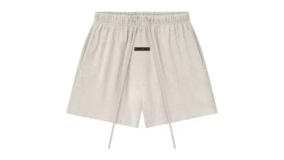 Pre-owned Fear Of God Essentials Womens Classic Jersey Sweatshort In Heather Stone In Gray