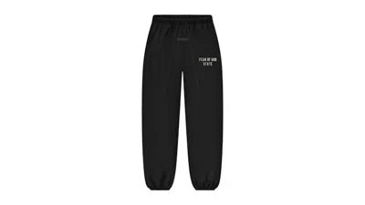 Pre-owned Fear Of God Essentials Womens State Classic Fleece Sweatpant (fw25) In Jet Black