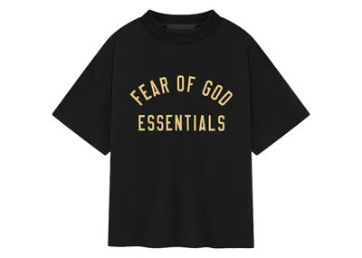 Pre-owned Fear Of God Essentials Womens Triblend Crewneck Sweatshirt Tee Shirt In Black