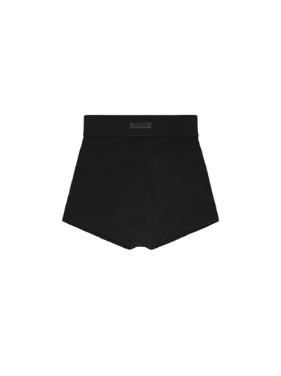 Pre-owned Fear Of God Essentials Womens Waffle Boy Short In Black