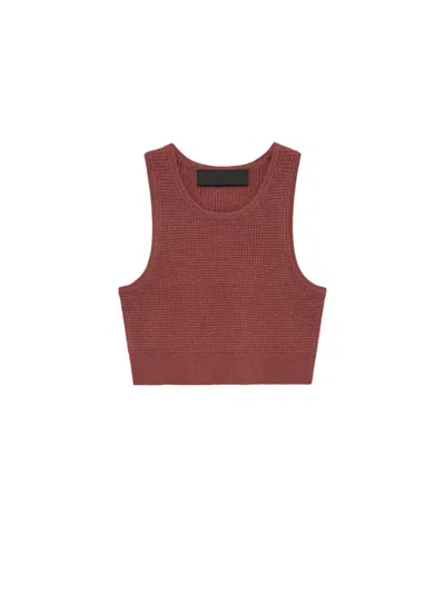 Pre-owned Fear Of God Essentials Womens Waffle Sport Tank In Crimson