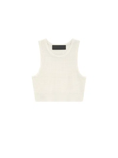 Pre-owned Fear Of God Essentials Womens Waffle Sport Tank In Shell