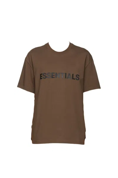 Pre-owned Fear Of God Essentials X Ssense Boxy T-shirt Applique Logo In Rain Drum