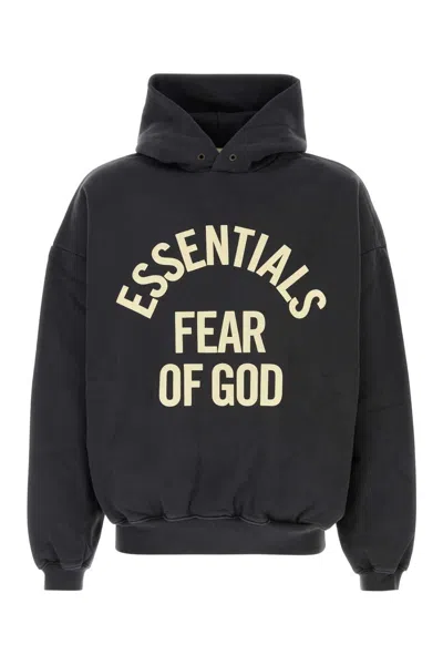 Fear Of God Essential -style Oversized Cotton Sweatshirt In Black