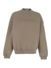 Fear Of God Eternal Beige Crewneck T-shirt With Dropped Shoulders And Tonal Embroidery On The Front In Cotton Bl In Beige