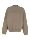 Fear Of God Eternal Beige Crewneck T-shirt With Dropped Shoulders And Tonal Embroidery On The Front In Cotton Bl In Beige